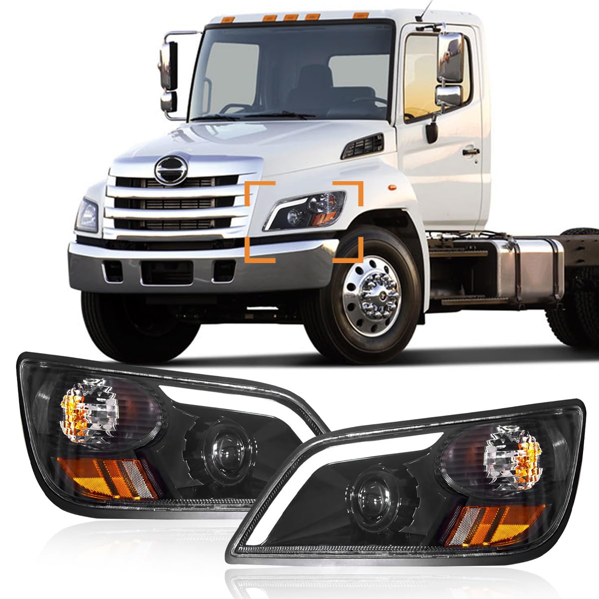 Amazon.com: Hpdmauto Headlight Assembly fit for 2011+ Hino 238 258